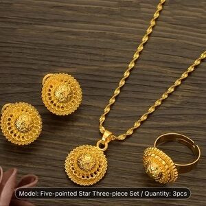 Elegant 3 Pc  Gold Jewelry Set